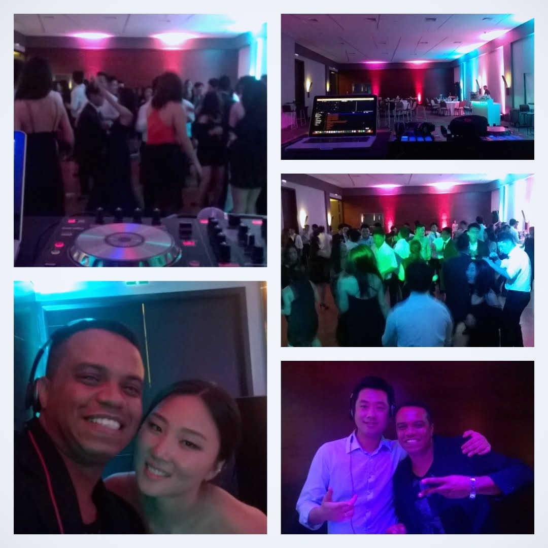 Registros de pista, cabine e convidados em evento social
